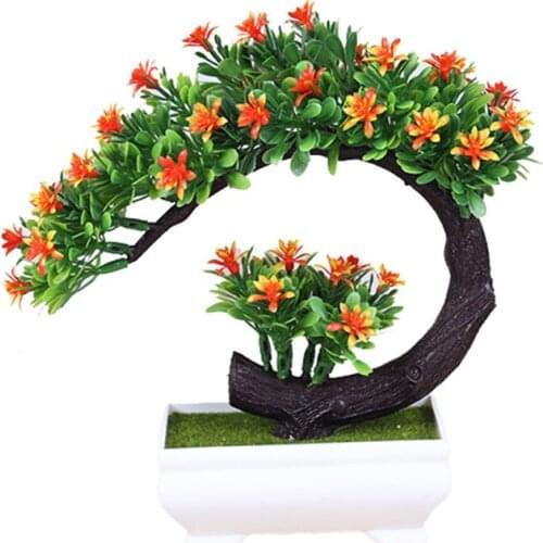 Artificial Flowers Pots Creative Welcome Songhua Simulation Bonsai Decoration Fake Green PlantS Decoration Home Decoration