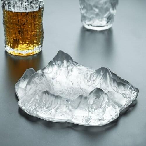 Creative crystal glacier KTV ashtray home sitting room office ashtray glass cigar ashtray cute ashtray smoking tray ashtray