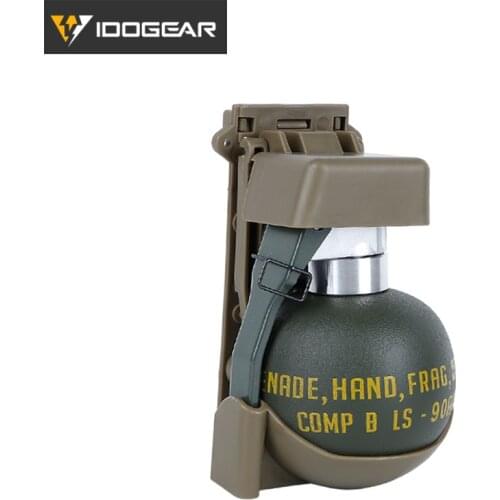 IDOGEAR Grenade Model Dummy Cache with Base Molle System Quick Release Vest Stun Airsoft M67 Grenade Dummy Lifelike 3933