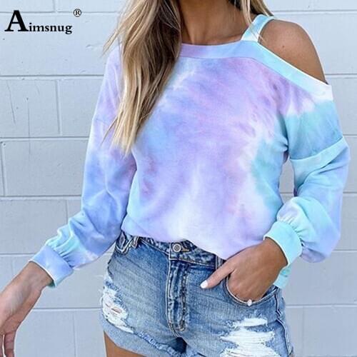 Fashion Tops Streetwear Women Clothing Causal Tie-dye Print Basic T shirt Wpmen Clothing Hooded Tee Top Sudadera Mujer Pullovers