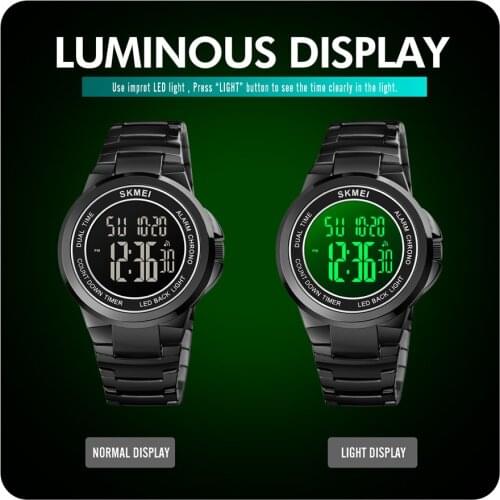 Top Brand Luxury Watch Men Sports Watches Stainless Steel Chronograph Waterproof Male Wristwatch SKMEI Clock Relojes Para hombre