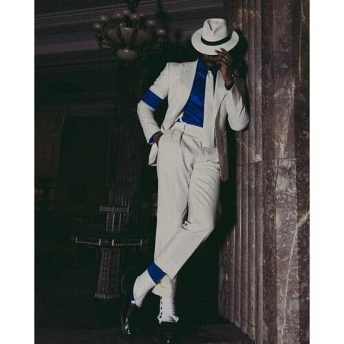 New Arrival Ivory Notch Lapel Costume Homme Men Suits Prom Slim Fit Tuxedo Wedding Groom Terno Masculino Blazer 2 Pieces