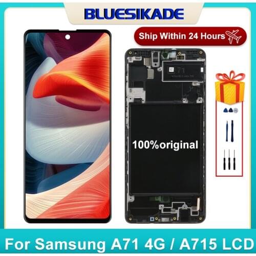 Original 6.5" For Samsung Galaxy A71 Display LCD Screen Touch Digitizer For Samsung A715 LCD A715F/DSN A715F Replacement Parts