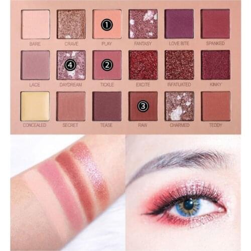 DAMO BEAUTY 18 Color Matte Eyeshadow Palette Glitter Eye Shadow Waterproof Long Lasting Highlighter Shimmer Make Up