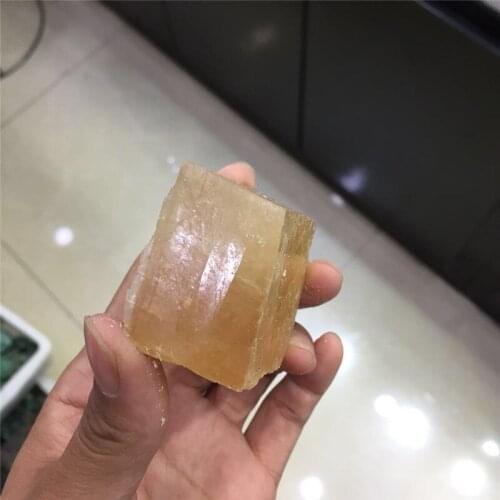 Drop shipping Natural orange calcite aquare Crystal gemstone reiki healing mineral iceland spar crystal cube wholesale