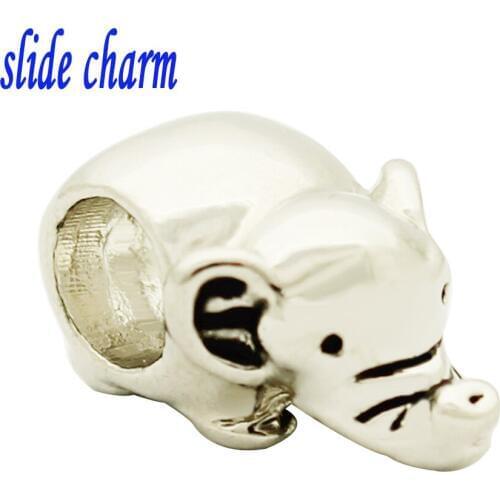 Slide charm Free shipping Naughty elephant baby fit Pandora bracelets and