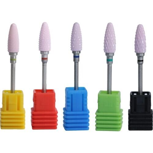 1PC 3/32 " Best Pink Ceramic Nail Drill Bit Bullet Style Electric Rotary Nail File Nail Art Tools Nail Cleaner Salon Bits
