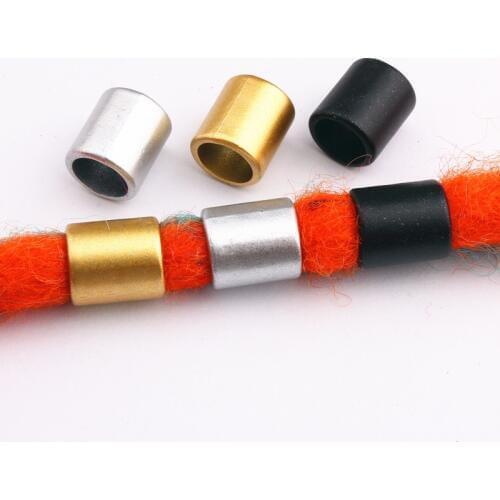 10pcs Retro Gold/Silver/Black Hair Braid Dread Dreadlock Plastic Beads Rings Tube Braiding Hair Accessories