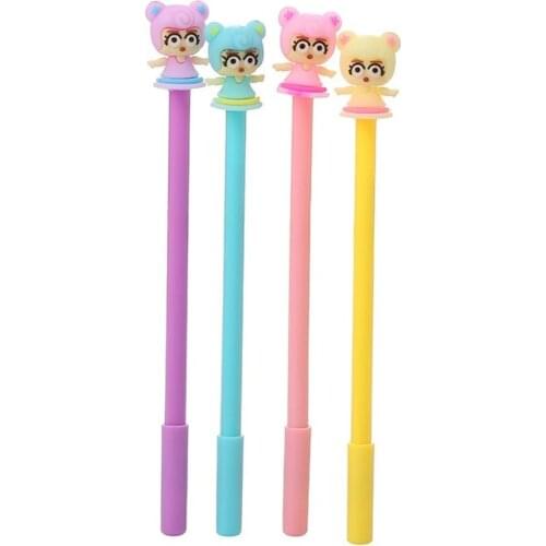 20 PCs Korean Stationery Skirt Girl Pen Creative Students Exam Water Pen Cute Prizes Gifts Cartoon Pen