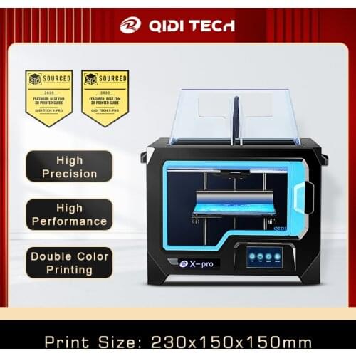QIDI TECH X-Pro 3D Printer Dual Extruder with WiFi 4.3 Inch Touch Screen with ABS,PLA,TPU