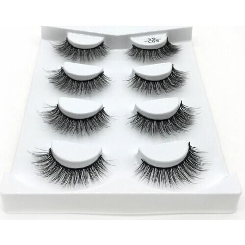 4 pairs of 3D natural water mane cross false eyelashes long messy fake makeup eyelash extension makeup beauty tools