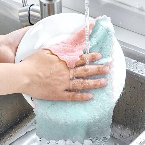 5/10pcs Rag Cleaning Cloth For Washing Dishs Kitchen Supplies Kitchen Double Side Absorbent Dishcloth Special Soft Kitchen Tools
