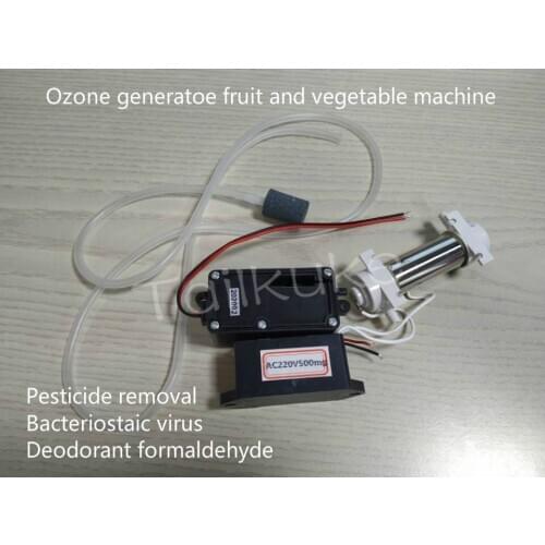 500mg/h ozone generator, fruit and vegetable machine accessories (ozone pipe + ozone power supply + air pump)