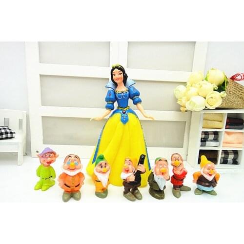8PCS/Lot Princess Snow White and the Seven Dwarfs Figure Toy 4-14CM Mini Model figures for Kids gift