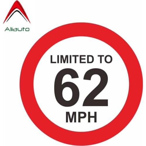 Aliauto Warning Car Sticker Limited To 62 MPH Accessories PVC Decal for Kia Ceed Seat Ibiza Passat Golf 7 Kia Sportage,15cm*15cm