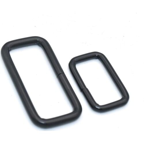 Black Iron Square Rings Belt Buckle Adjustable Buckle Square Slide Buckles Purse Clasp Buckle Bag strap buckle for Bag Purse