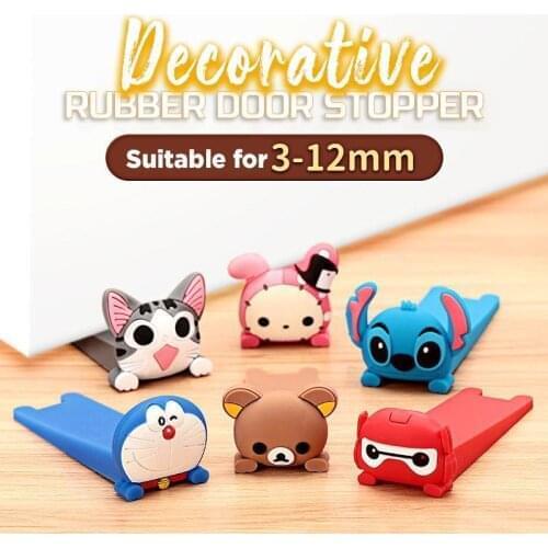 Decorative Rubber Door Stopper Cute Cartoon Silicone Door Stopper Wedge Slip Resistant Catcher Block Animal door stopper