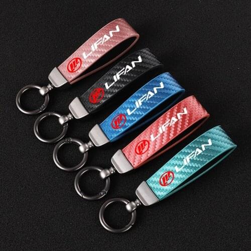 For lifan 620 ev 530 x50 x70 720 650 car AccessoriesHigh-Grade Leather Car KeyChain 360 Degree Rotating Horseshoe Key Rings