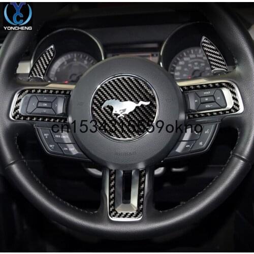 For Ford Mustang GT Carbon Fiber Steering Wheel Label Interior Retrofit Auto Parts