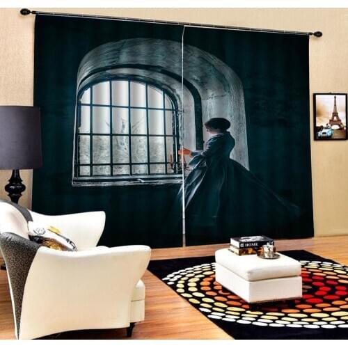 Europe curtains Customized size Luxury Blackout 3D Window Curtains For Living Room stereoscopic curtains