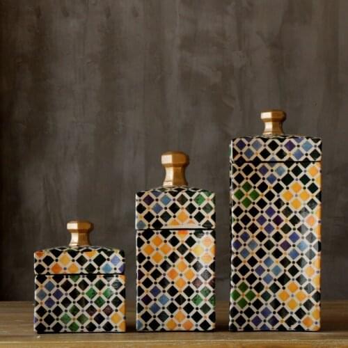 Classical Decorative Jars Home Gilded Ceramic Storage Jars Decoration Ornaments Modern Vases Living Room Decoration Accessories