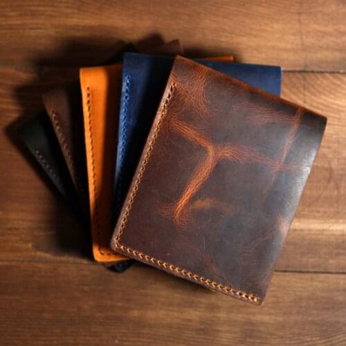 Valuaes Neretva Handmade Classic Wallet Genuine Leather Patched 2021 Fashion Top Quality Card Holder male Purse Clutch Vintage