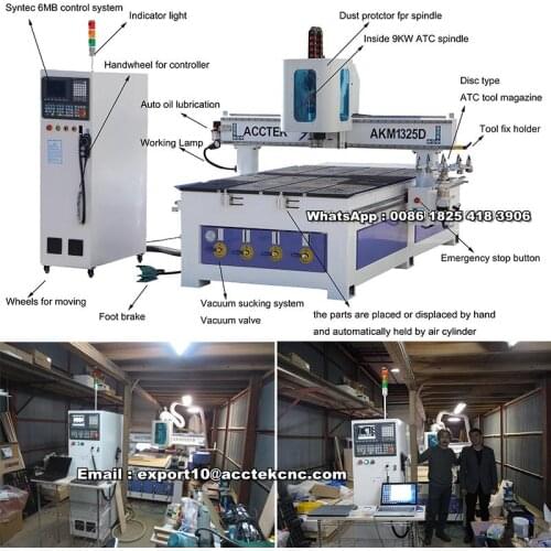 Best quality cnc router woodworking multifunction combination machine 1325 ATC tool changer