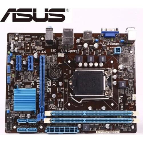 For ASUS H61M-E motherboard DDR3 LGA 1155 USB2.0 for I3 I5 I7 CPU 16GB H61 USED Desktop motherboard mainboard on sales