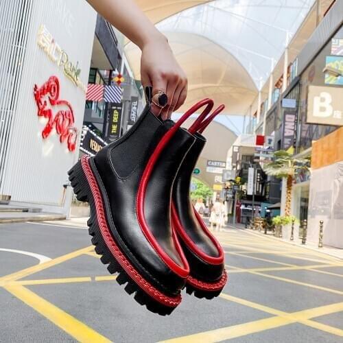 2020 Pocket Motorcycle Boots Women Platform Shoes Womens Ladies Wedge Black Shoes Ankle Boots Punk Goth Boots women shoes