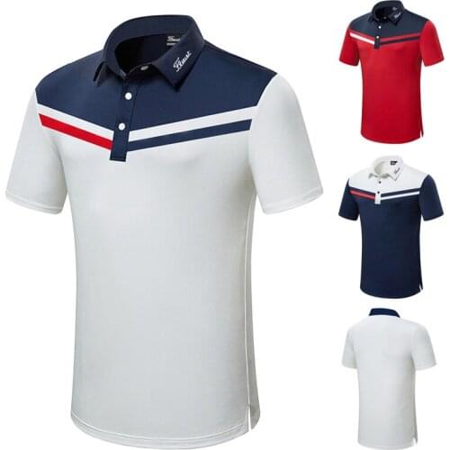 Mens Golf Shirt Summer Sports Golf Apparel Short Sleeve Quick Drying Breathable Polo Shirt for Men