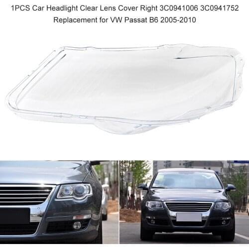 Car Headlight Clear Lens Cover 3C0941006 3C0941752 Transparent Shell Replacement for VW Passat B6 2005-2010