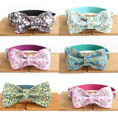 Adjustable Puppy Dog Collar Personalized ID Tag Name Engraved Nylon Collar Bow tie for Small Medium Large Dogs Custom Nameplate