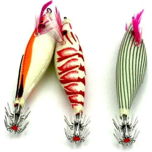 Shrimp Fishing Lure 3Pcs 10CM 9.8G Squid Jigs Hooks Artificial Squid Jigs Octopus Cuttlefish Shrimp Baits