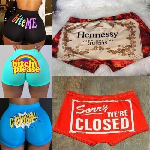 Lovely Womens Shorts Sportswear Letter&Camouflage Print Shorts Summer Casual High Waist Short Pants Sports Outdoor Pants