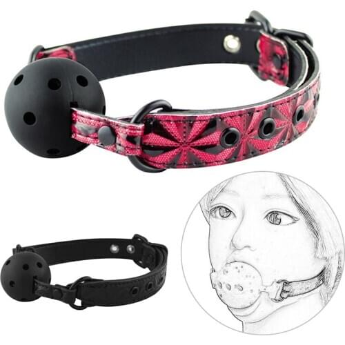 Silicone Gag Ball BDSM Bondage Restraints Open Mouth Breathable Sex Slave Ball Harness Strap Gag Adult Sex Game Toys for Couples