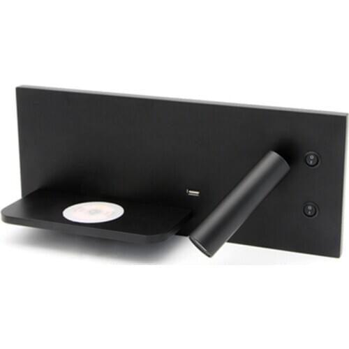 LED Bedroom Lamp Reading Light USB charger Wall Sconce Bedside LED Lighting phone Wireless Charger functional Wall Lamps