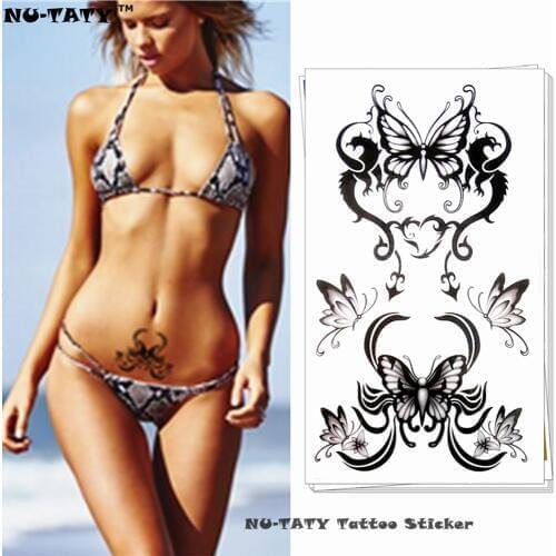 Nu-TATY Butterfly Totem Temporary Tattoo Body Art Arm Flash Tattoo Stickers 17*10cm Waterproof Fake Henna Painless Tattoo