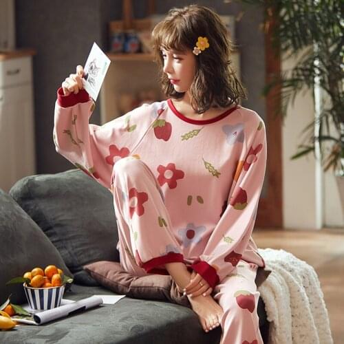 Spring And Autumn Full Sleeve Cotton Sweet Girl Thin Homewear Winter