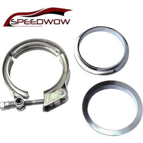 SPEEDWOW 2.5 Inch Stainless Steel V-Band Clamp Flange Flat Kit Turbo Exhaust Flange For Exhaust Turbo Pipe Car Accessories