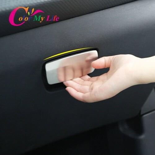 Stainless Steel Car Storage Box Handle Protection Cover Trim Stickers for Peugeot 2008 2014 2015 2016 2017 2018 2019 Accessories