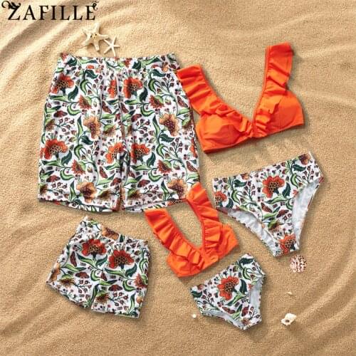 ZAFILLE Womens Swimwear 2021 Ruffle Swimsuit Kids Swimming Suit for Women Swimsuit Childrens Swimwear Family Girls' Swimsuit