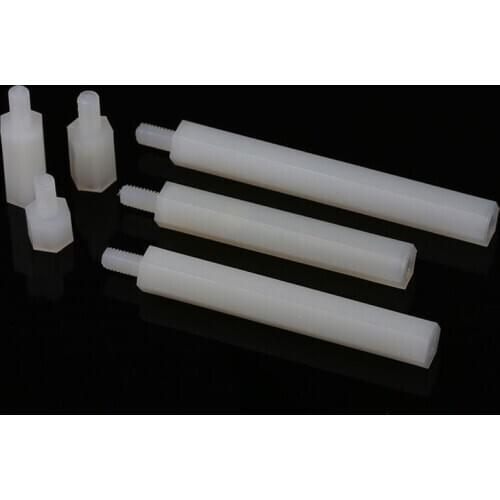 10PCS-M2*5/6/8..20 Hexagon Nylon Column / Single Head Isolated Column / Supports Interval Column / Nylon Plastic Support Column