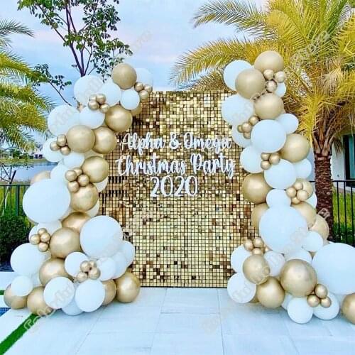 120pcs White Latex Balloon Arch Kit Gold Balloon Wedding Birthday Party Baby Shower Backdrop Event Celebration Dinner Decoration