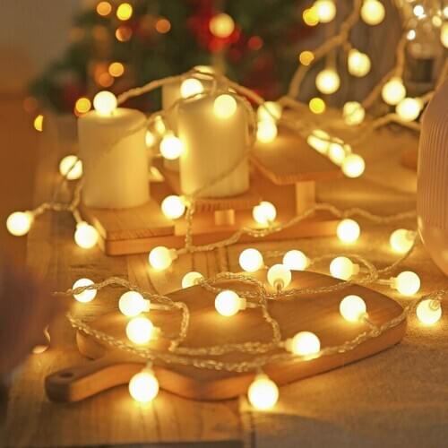 2M 3M 6M 10M Cherry Balls Fairy String Decorative Lights Battery Operated Wedding Christmas Outdoor Patio Garland Decoration