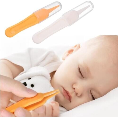 2pcs/lot Safety Obtuse Clean Tweezer for Baby Cleaning Earwax Booger Navel Dirt Tweezer Infant Baby Daily Nursing Care
