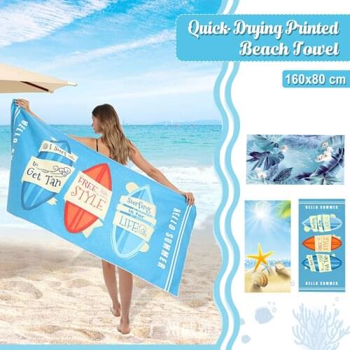 2021 Beach Towel Printed Outdoor Water Sports Towel Quick Drying Swimming Surf Towels Portable Big Yoga Mat Beach Chair Blanket