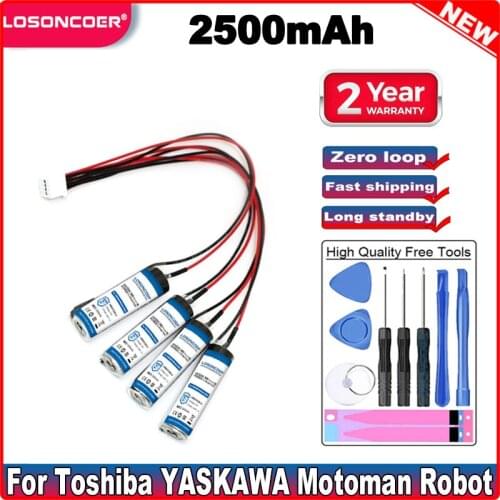 2500mAh HW0470360-A HW0470360 4x ER6V/3.6V PLC Server Lithium Battery Pack with Plug For Toshiba YASKAWA Motoman Robot Batteries