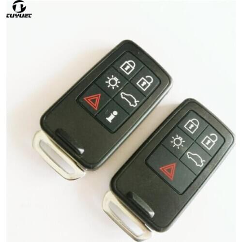 5 6 Buttons Smart Remote Key Shell for Volvo Replacement Car Key Blanks Case wth sticker