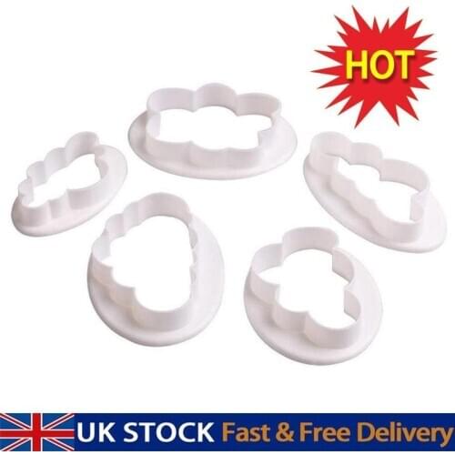 5pcs/set Cloud Shaped Cookie Cutter Mold Fondant-cake Decorating Cookie Plunger Cutter Sugarcraft Paste Baking Tool