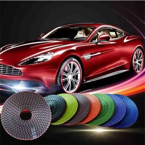 8M Car Wheel Hub Protective Strips Carbon Fiber Car Decoration Sticker Wheel Rim Guard Trim Strips Car Styling Decoration Strips